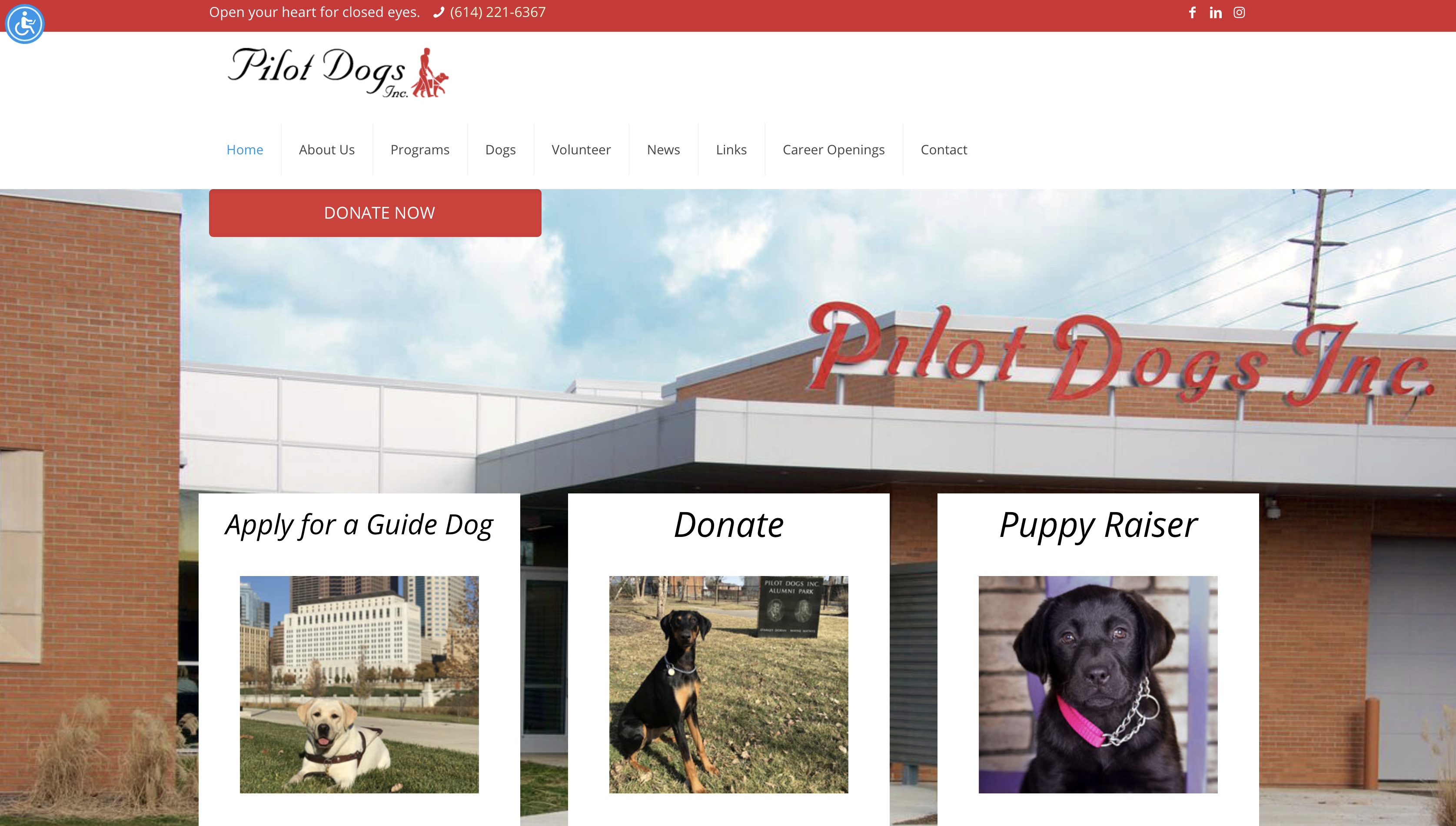 Pilot Dogs webpage screenshot